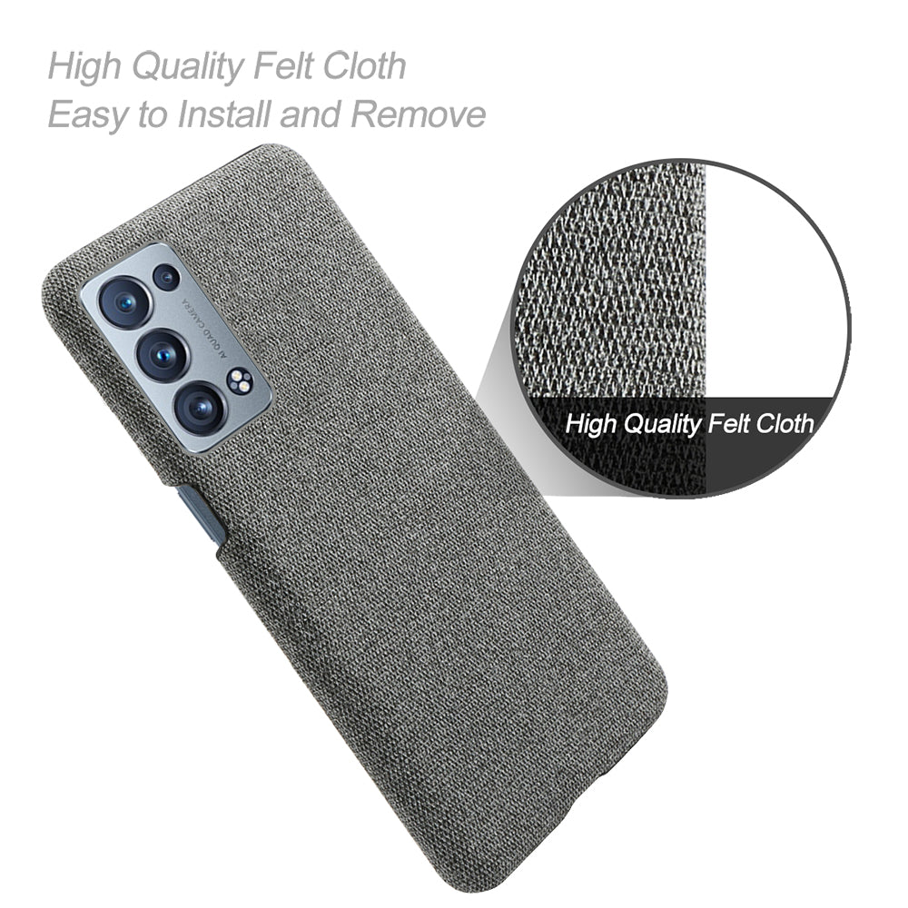 KSQ Well-Protected Cloth Coated Plastic Phone Case for Oppo Reno6 Pro+ 5G/Pro 5G (Snapdragon)