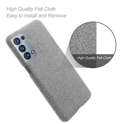 KSQ Well-Protected Cloth Coated Plastic Phone Case for Oppo Reno6 Pro+ 5G/Pro 5G (Snapdragon)