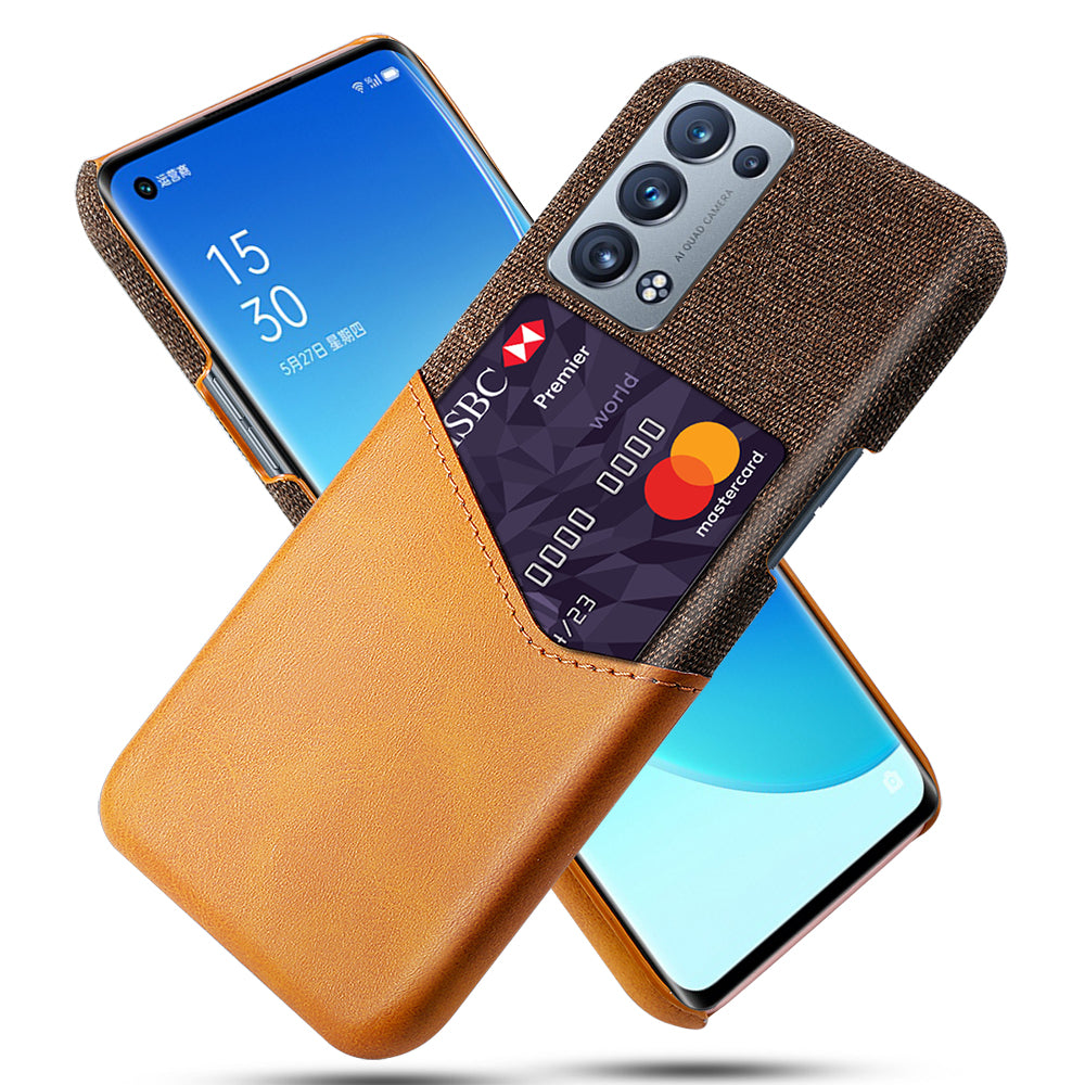 KSQ Card Slot Design Cloth + Leather + PC Well-Protected Hybrid Phone Case for Oppo Reno6 Pro+ 5G/Pro 5G (Snapdragon)