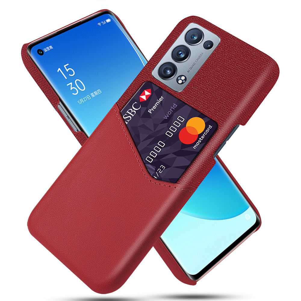 KSQ Card Slot Design Cloth + Leather + PC Well-Protected Hybrid Phone Case for Oppo Reno6 Pro+ 5G/Pro 5G (Snapdragon)