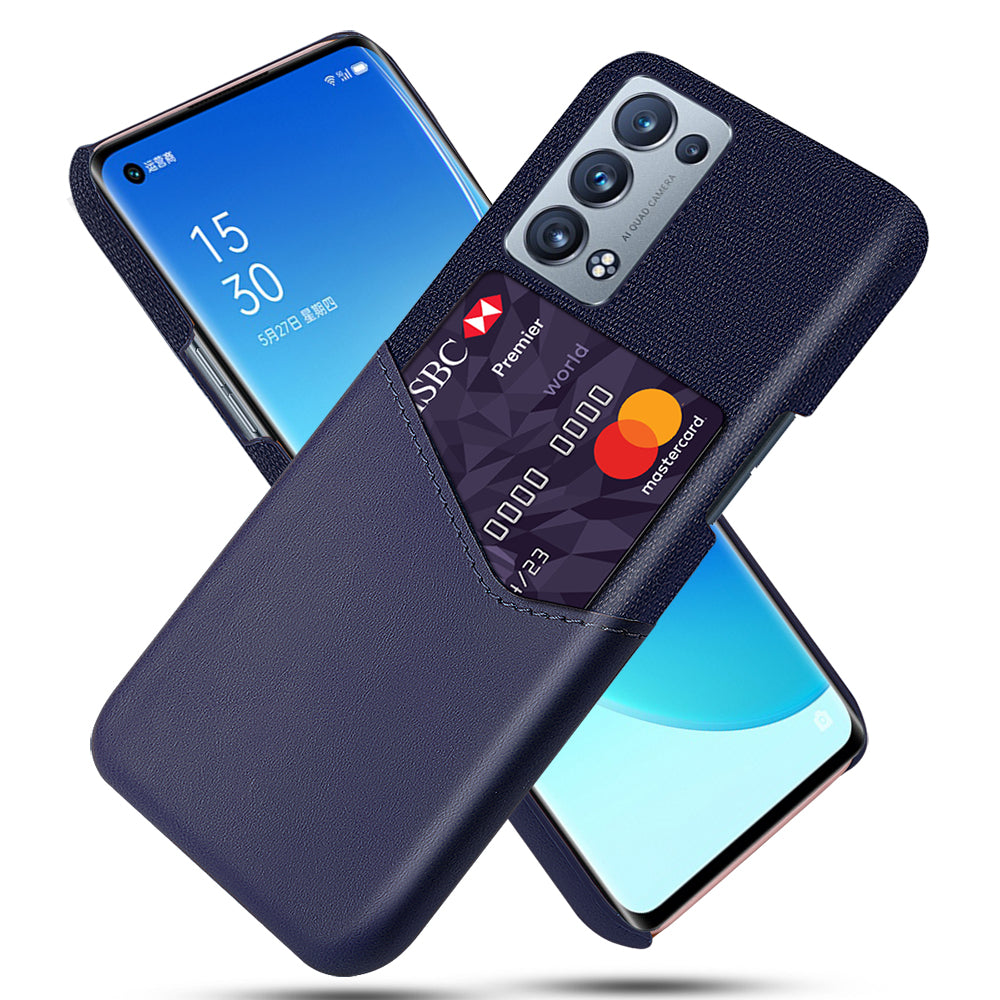 KSQ Card Slot Design Cloth + Leather + PC Well-Protected Hybrid Phone Case for Oppo Reno6 Pro+ 5G/Pro 5G (Snapdragon)