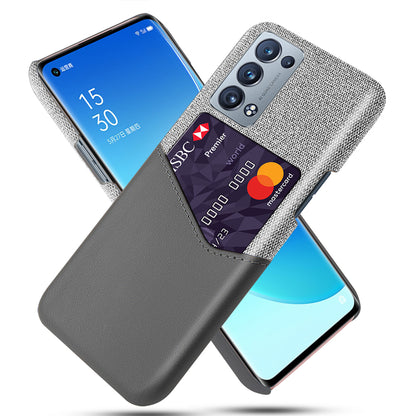 KSQ Card Slot Design Cloth + Leather + PC Well-Protected Hybrid Phone Case for Oppo Reno6 Pro+ 5G/Pro 5G (Snapdragon)