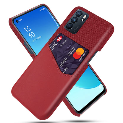 KSQ Cloth + Leather + PC Well-Protected Card Slot Phone Case for Oppo Reno6 Pro 5G (MediaTek)