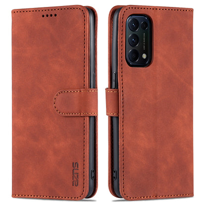 AZNS PU Leather Phone Cover Stand Case with Wallet for Oppo Reno5 4G/Reno5 5G/Reno5 K/Find X3 Lite