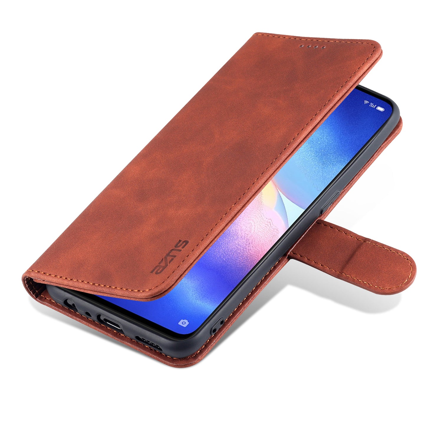 AZNS PU Leather Phone Cover Stand Case with Wallet for Oppo Reno5 4G/Reno5 5G/Reno5 K/Find X3 Lite