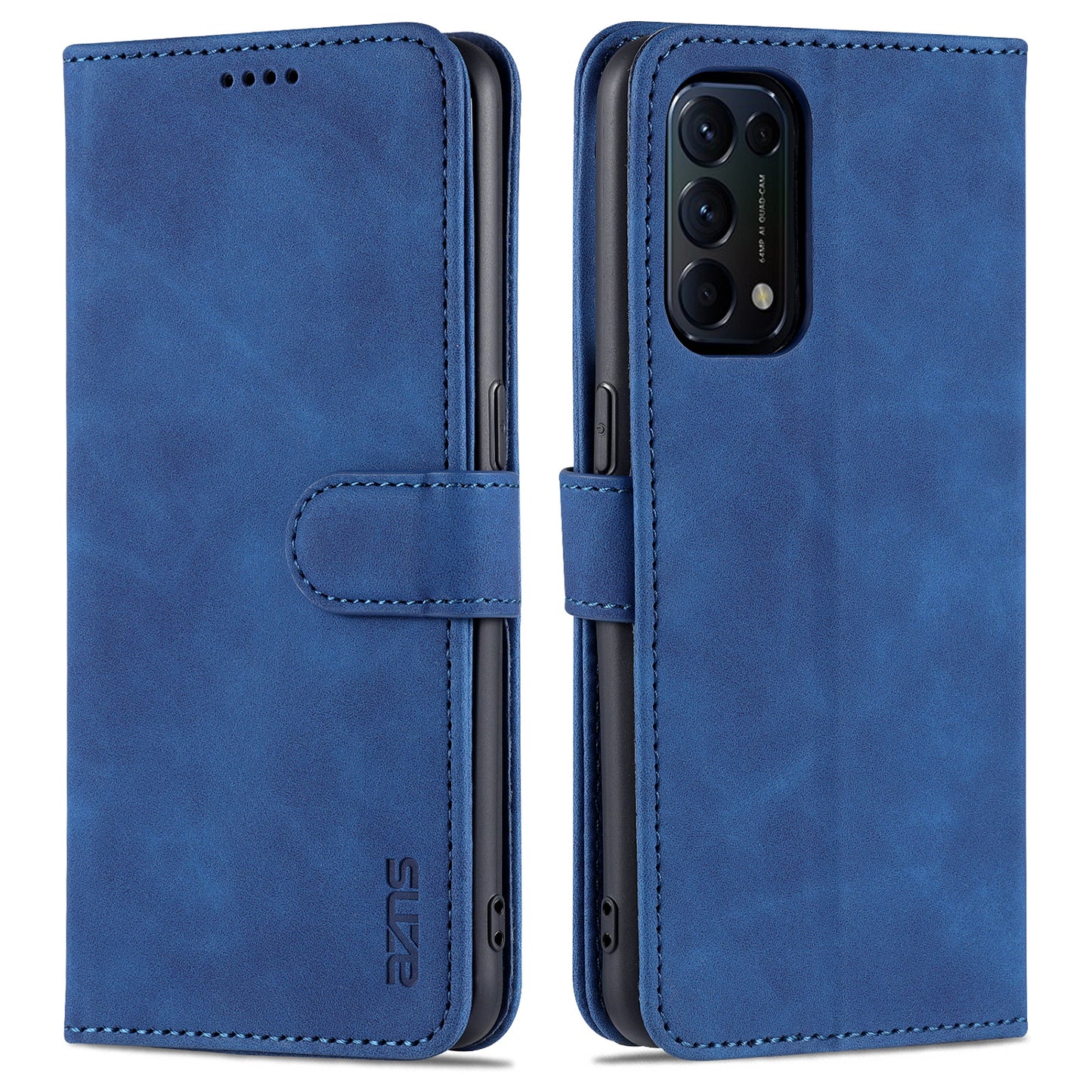 AZNS PU Leather Phone Cover Stand Case with Wallet for Oppo Reno5 4G/Reno5 5G/Reno5 K/Find X3 Lite