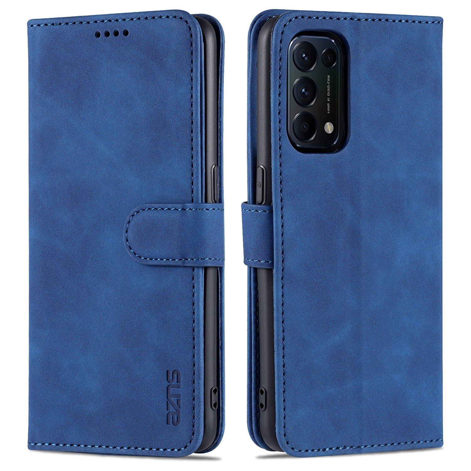 AZNS PU Leather Phone Cover Stand Case with Wallet for Oppo Reno5 4G/Reno5 5G/Reno5 K/Find X3 Lite