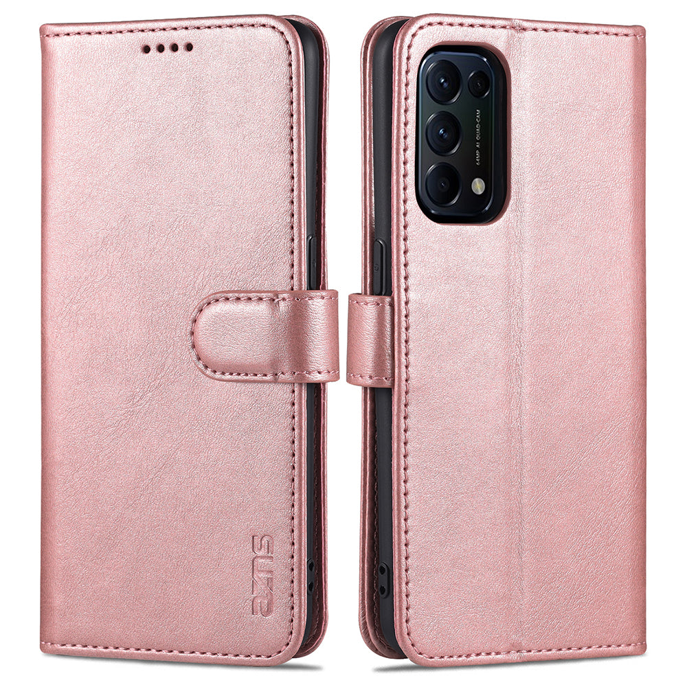 AZNS PU Leather Phone Cover Stand Case with Wallet for Oppo Reno5 4G/Reno5 5G/Reno5 K/Find X3 Lite