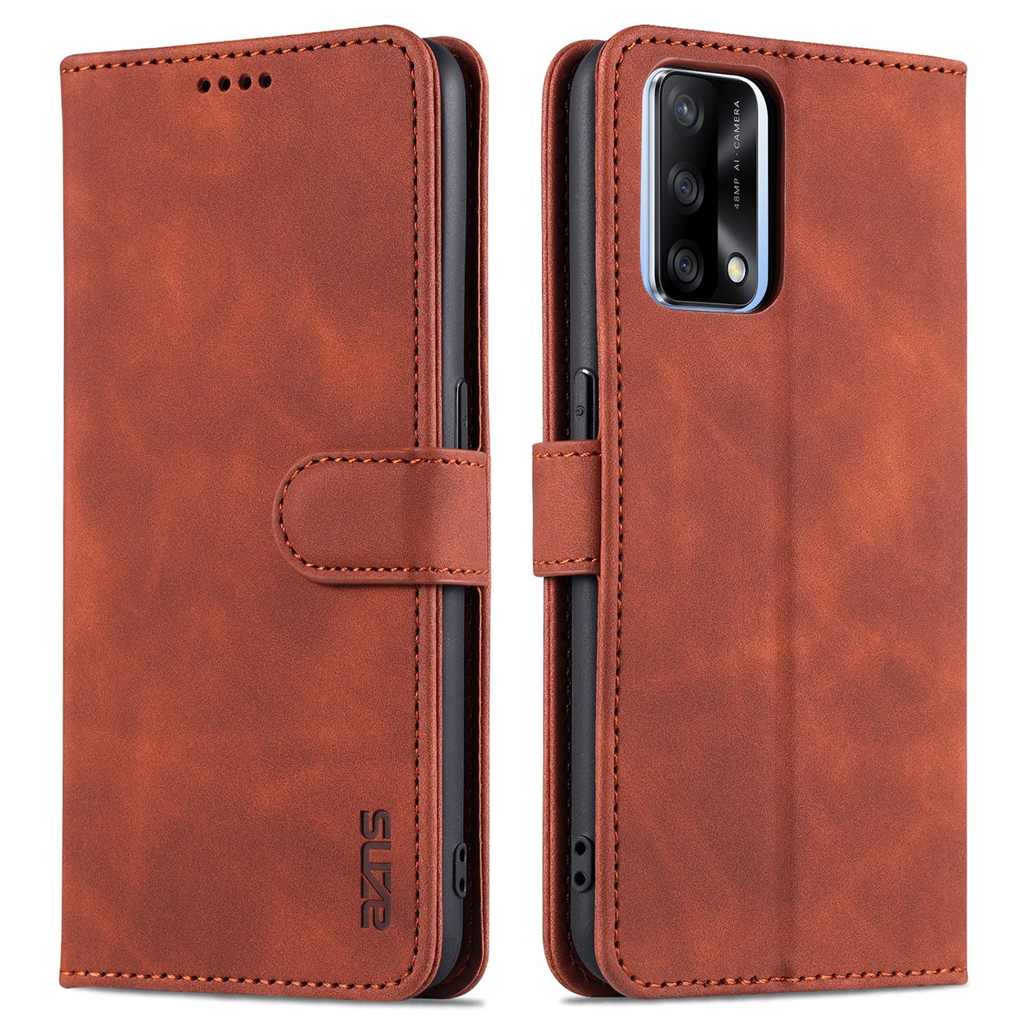 AZNS Stand Wallet Design Leather Phone Case Cover for Oppo A74 4G / Oppo F19