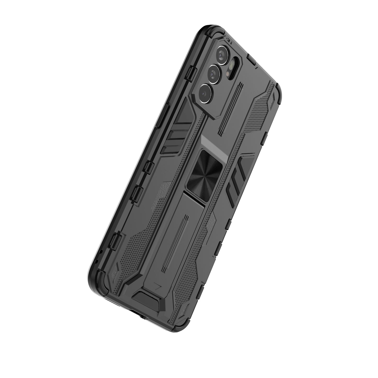 Sturdy Kickstand Hybrid Hard PC + Soft TPU Shockproof Full Body Protective Case for Oppo Reno6 5G