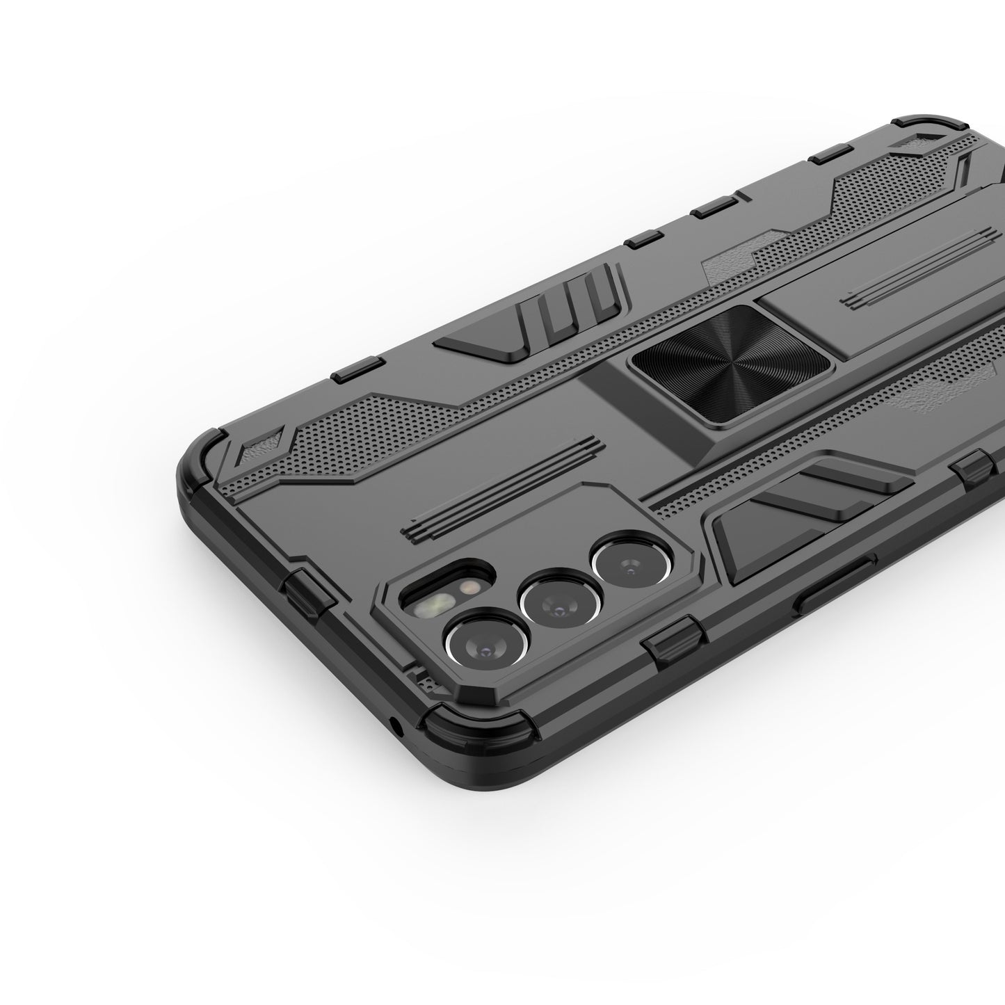 Sturdy Kickstand Hybrid Hard PC + Soft TPU Shockproof Full Body Protective Case for Oppo Reno6 5G