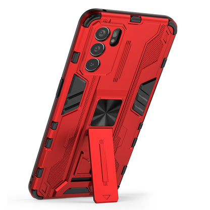 Sturdy Kickstand Hybrid Hard PC + Soft TPU Shockproof Full Body Protective Case for Oppo Reno6 5G