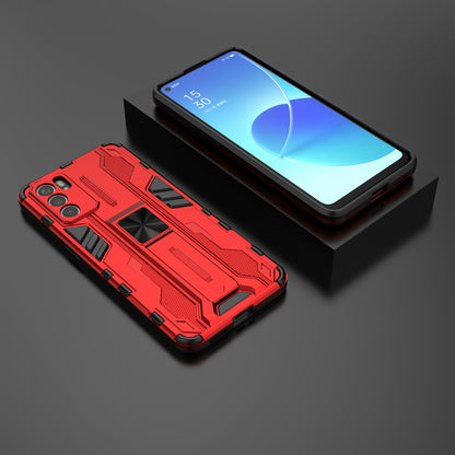 Sturdy Kickstand Hybrid Hard PC + Soft TPU Shockproof Full Body Protective Case for Oppo Reno6 5G