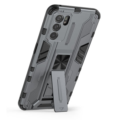 Sturdy Kickstand Hybrid Hard PC + Soft TPU Shockproof Full Body Protective Case for Oppo Reno6 5G