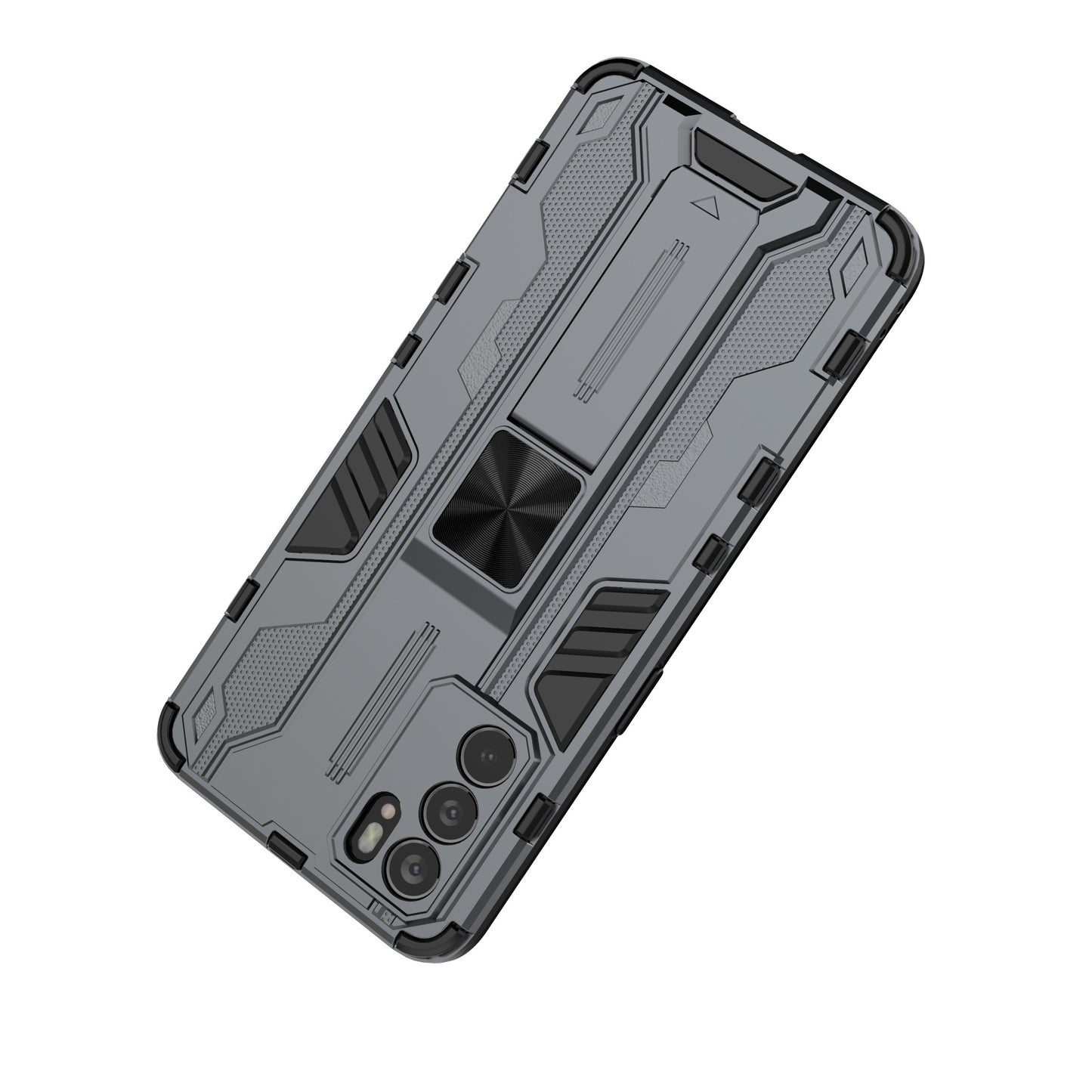 Sturdy Kickstand Hybrid Hard PC + Soft TPU Shockproof Full Body Protective Case for Oppo Reno6 5G