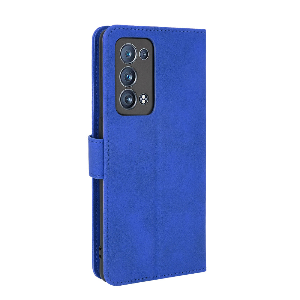 Skin-touch Feeling PU Leather Protective Phone Cover Supporting Stand Cover Wallet for Oppo Reno6 Pro+ 5G/Pro 5G (Snapdragon)