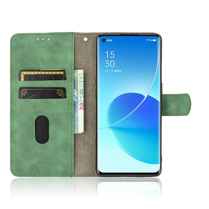 Skin-touch Feeling PU Leather Protective Phone Cover Supporting Stand Cover Wallet for Oppo Reno6 Pro+ 5G/Pro 5G (Snapdragon)