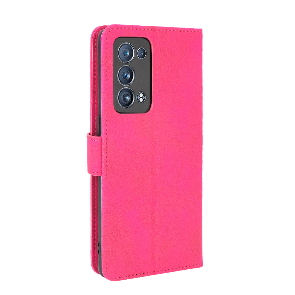 Skin-touch Feeling PU Leather Protective Phone Cover Supporting Stand Cover Wallet for Oppo Reno6 Pro+ 5G/Pro 5G (Snapdragon)