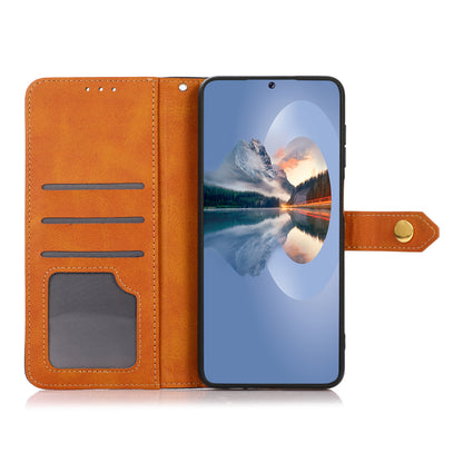 KHAZNEH Cell Phone Stand Case Leather Cover with Golden Magnetic Clasp for Oppo Reno6 Pro+ 5G/Pro 5G (Snapdragon)