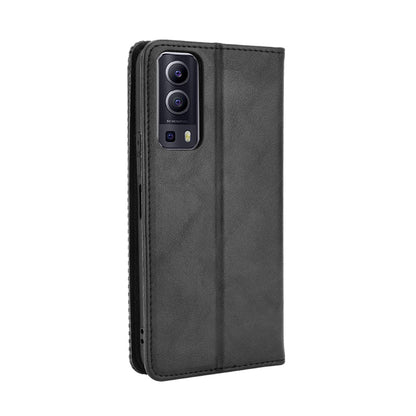 Magnetic Auto-absorbed Vintage Style Phone Wallet Stand Design Leather Case for vivo Y72 5G/iQOO Z3