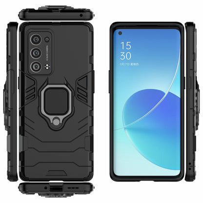 360 Degree Swivel Ring Holder Kickstand PC + TPU Combo Kickstand Cover for Oppo Reno6 Pro+ 5G/Pro 5G (Snapdragon)