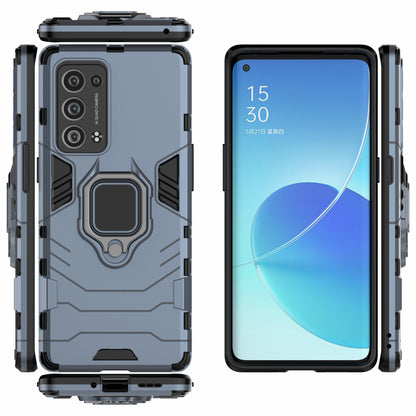 360 Degree Swivel Ring Holder Kickstand PC + TPU Combo Kickstand Cover for Oppo Reno6 Pro+ 5G/Pro 5G (Snapdragon)