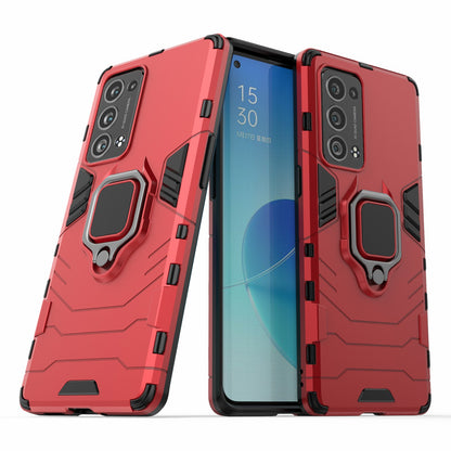 360 Degree Swivel Ring Holder Kickstand PC + TPU Combo Kickstand Cover for Oppo Reno6 Pro+ 5G/Pro 5G (Snapdragon)