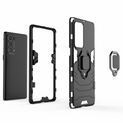 360 Degree Swivel Ring Holder Kickstand PC + TPU Combo Kickstand Cover for Oppo Reno6 Pro+ 5G/Pro 5G (Snapdragon)