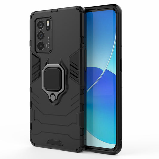 Drop Tested Dual Layered Heavy Duty PC + TPU Combo Kickstand Cover with Ring Holder for Oppo Reno6 Pro 5G (MediaTek)