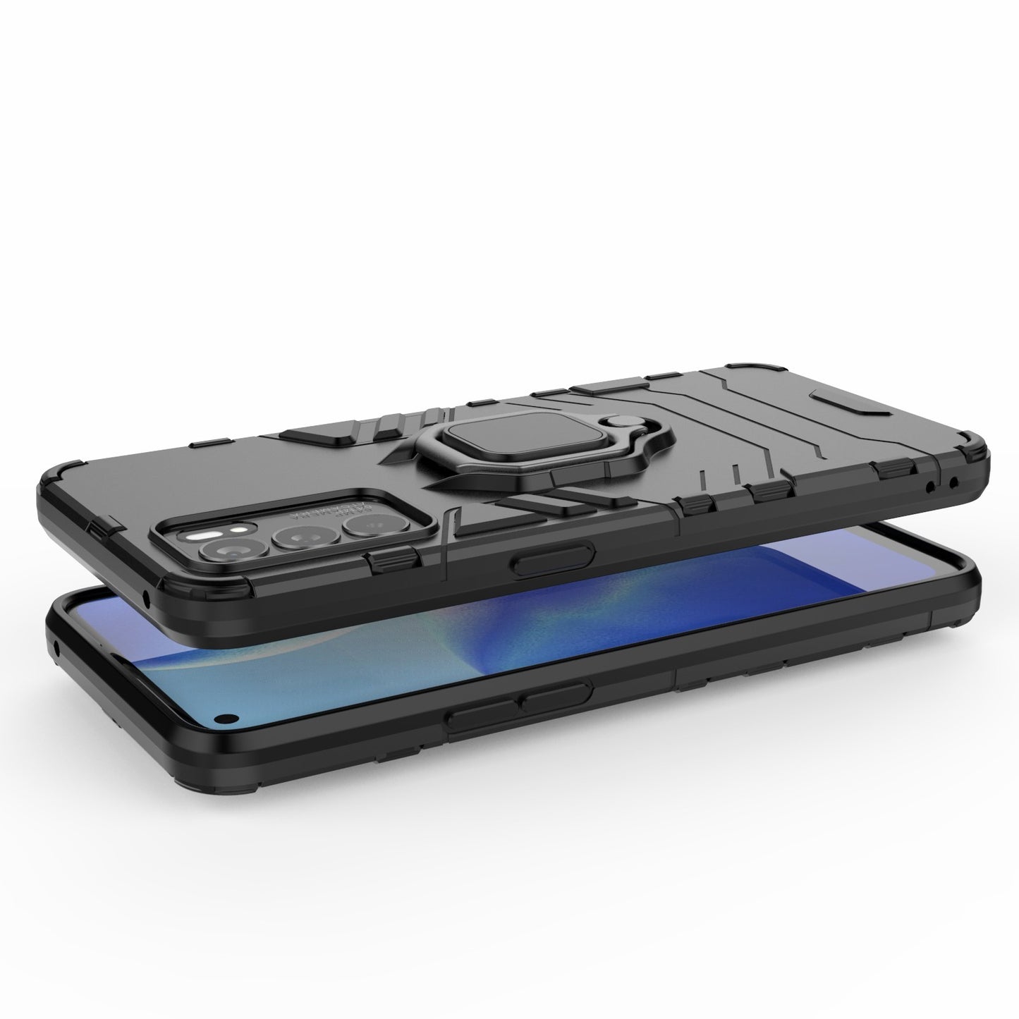 Hyper Shock Hard Reinforced Rugged Impact PC + TPU Hybrid Cover Kickstand Cool for Oppo Reno6 5G