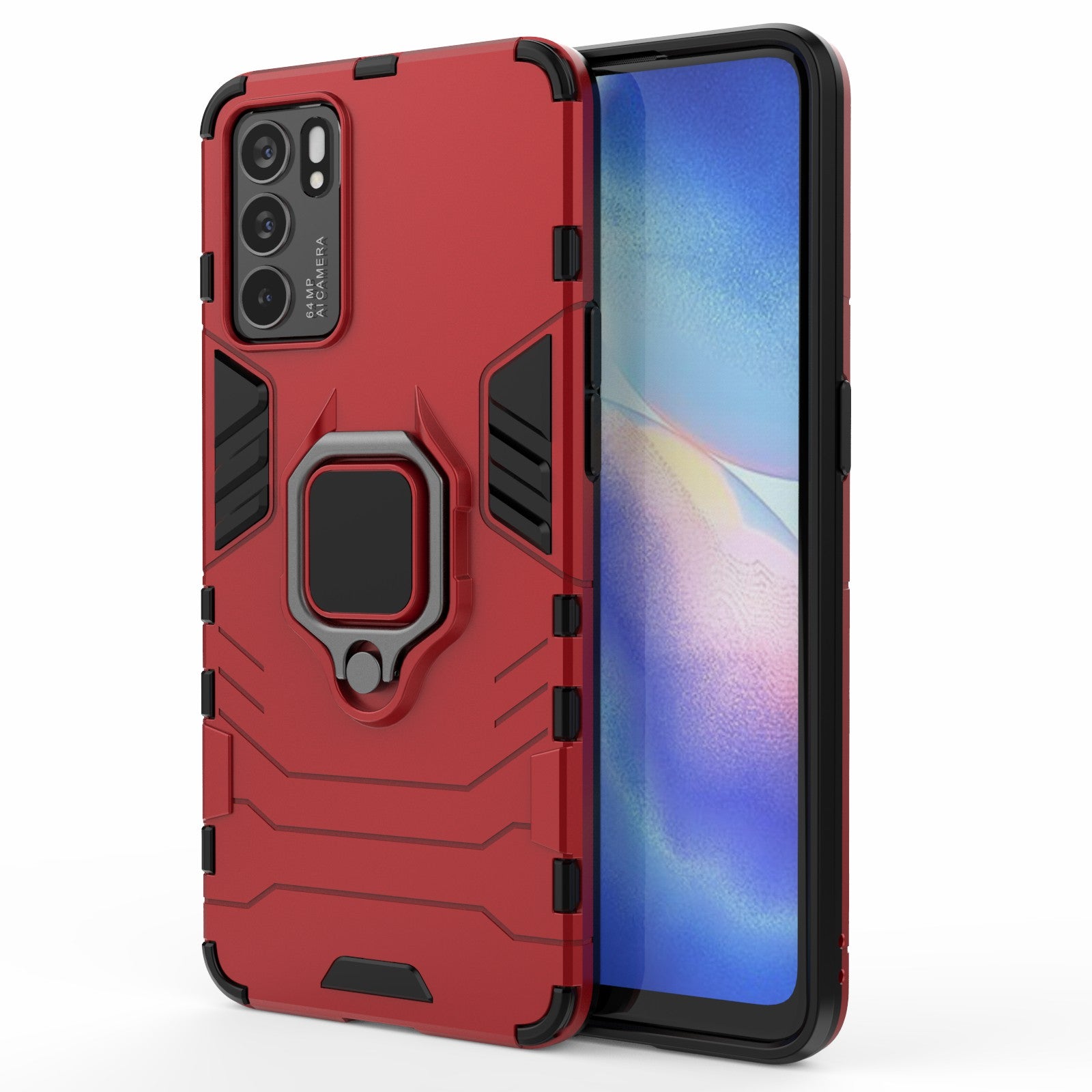 Hyper Shock Hard Reinforced Rugged Impact PC + TPU Hybrid Cover Kickstand Cool for Oppo Reno6 5G