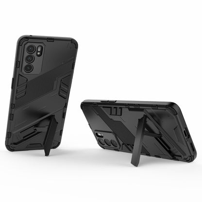 Defender Shockproof Military Durable Rugged PC + TPU Cover with Kickstand for Oppo Reno6 5G