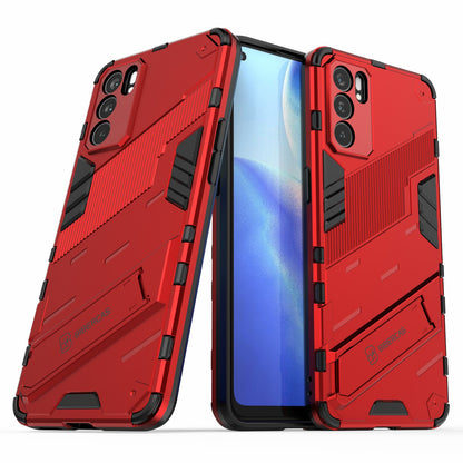 Defender Shockproof Military Durable Rugged PC + TPU Cover with Kickstand for Oppo Reno6 5G