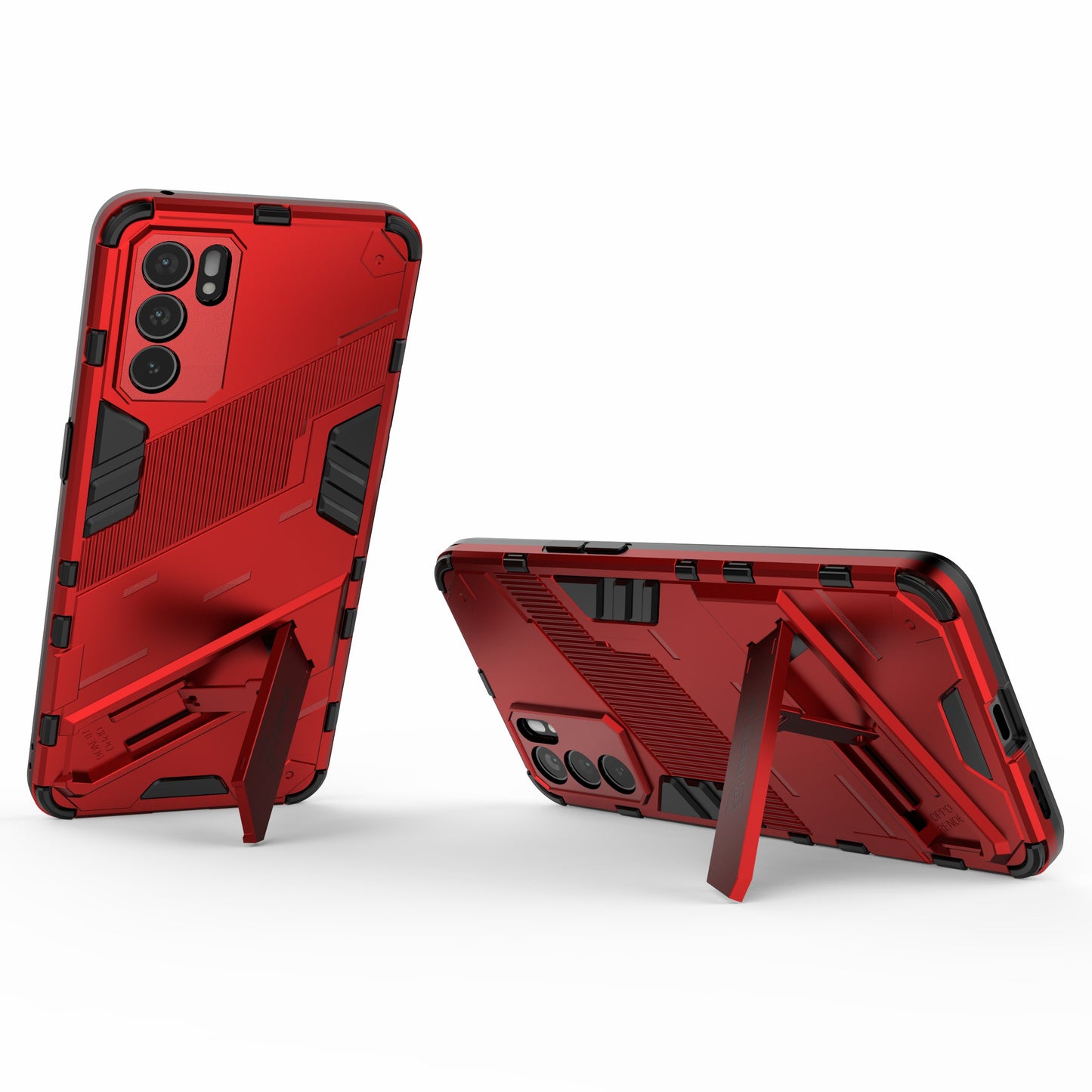 Defender Shockproof Military Durable Rugged PC + TPU Cover with Kickstand for Oppo Reno6 5G