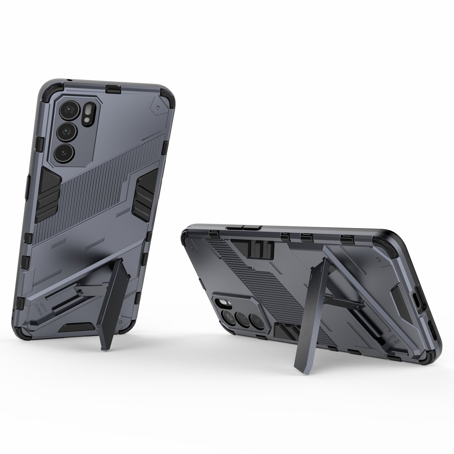 Defender Shockproof Military Durable Rugged PC + TPU Cover with Kickstand for Oppo Reno6 5G