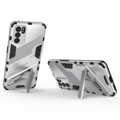 Defender Shockproof Military Durable Rugged PC + TPU Cover with Kickstand for Oppo Reno6 5G