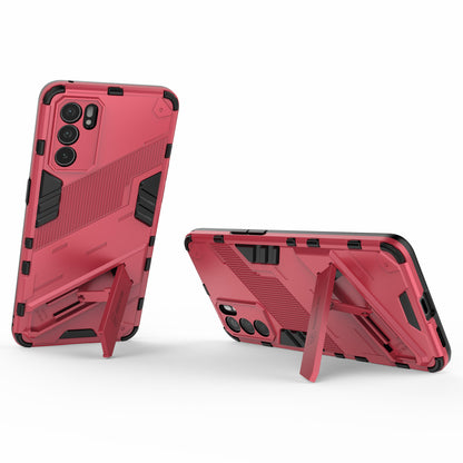 Defender Shockproof Military Durable Rugged PC + TPU Cover with Kickstand for Oppo Reno6 5G