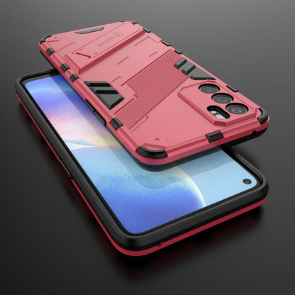 Defender Shockproof Military Durable Rugged PC + TPU Cover with Kickstand for Oppo Reno6 5G