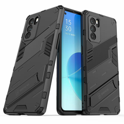 Kickstand Design Heavy Duty Tough Protection PC + TPU Case for Oppo Reno6 Pro 5G (MediaTek)