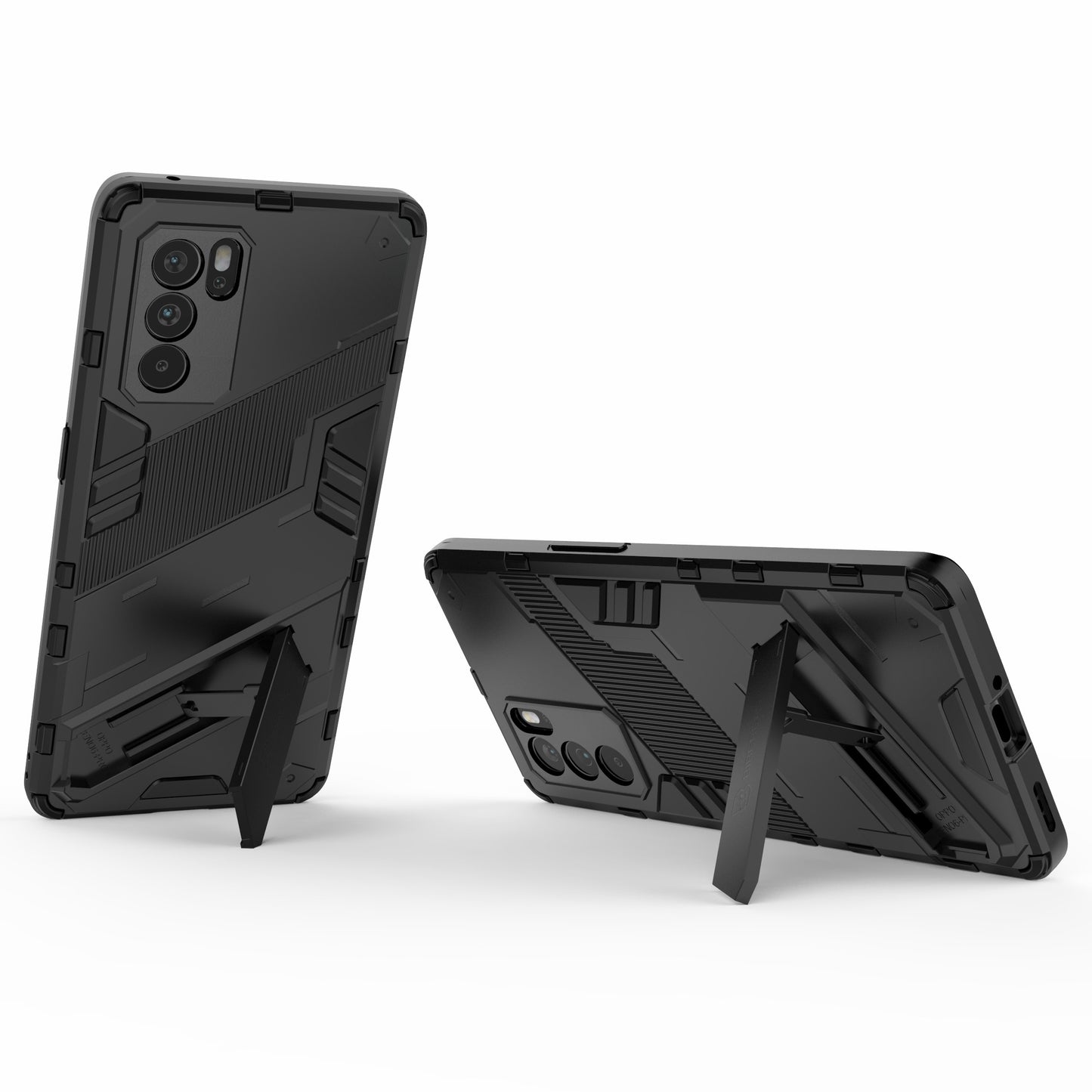 Kickstand Design Heavy Duty Tough Protection PC + TPU Case for Oppo Reno6 Pro 5G (MediaTek)