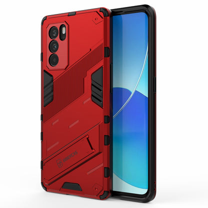 Kickstand Design Heavy Duty Tough Protection PC + TPU Case for Oppo Reno6 Pro 5G (MediaTek)