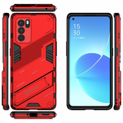 Kickstand Design Heavy Duty Tough Protection PC + TPU Case for Oppo Reno6 Pro 5G (MediaTek)