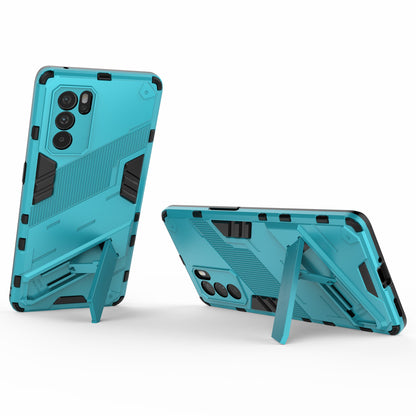 Kickstand Design Heavy Duty Tough Protection PC + TPU Case for Oppo Reno6 Pro 5G (MediaTek)