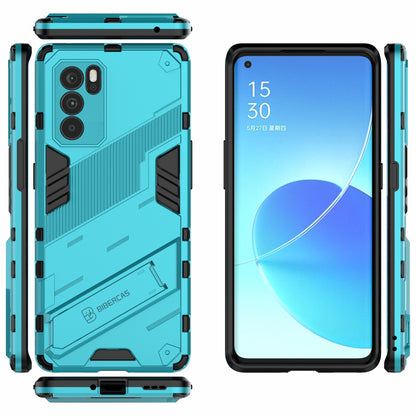 Kickstand Design Heavy Duty Tough Protection PC + TPU Case for Oppo Reno6 Pro 5G (MediaTek)