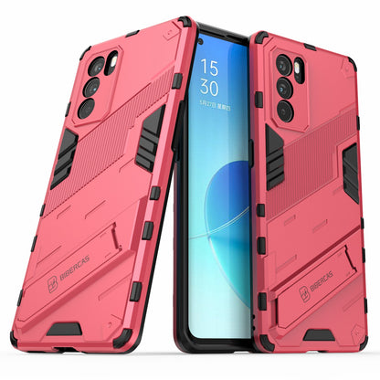 Kickstand Design Heavy Duty Tough Protection PC + TPU Case for Oppo Reno6 Pro 5G (MediaTek)