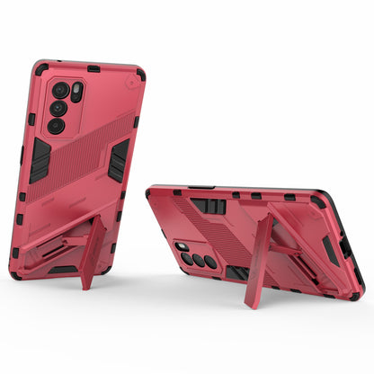 Kickstand Design Heavy Duty Tough Protection PC + TPU Case for Oppo Reno6 Pro 5G (MediaTek)