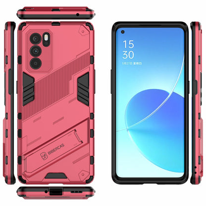 Kickstand Design Heavy Duty Tough Protection PC + TPU Case for Oppo Reno6 Pro 5G (MediaTek)