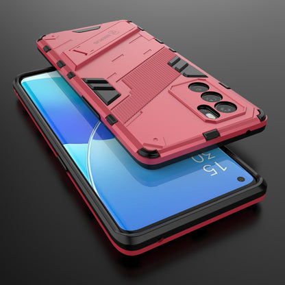 Kickstand Design Heavy Duty Tough Protection PC + TPU Case for Oppo Reno6 Pro 5G (MediaTek)