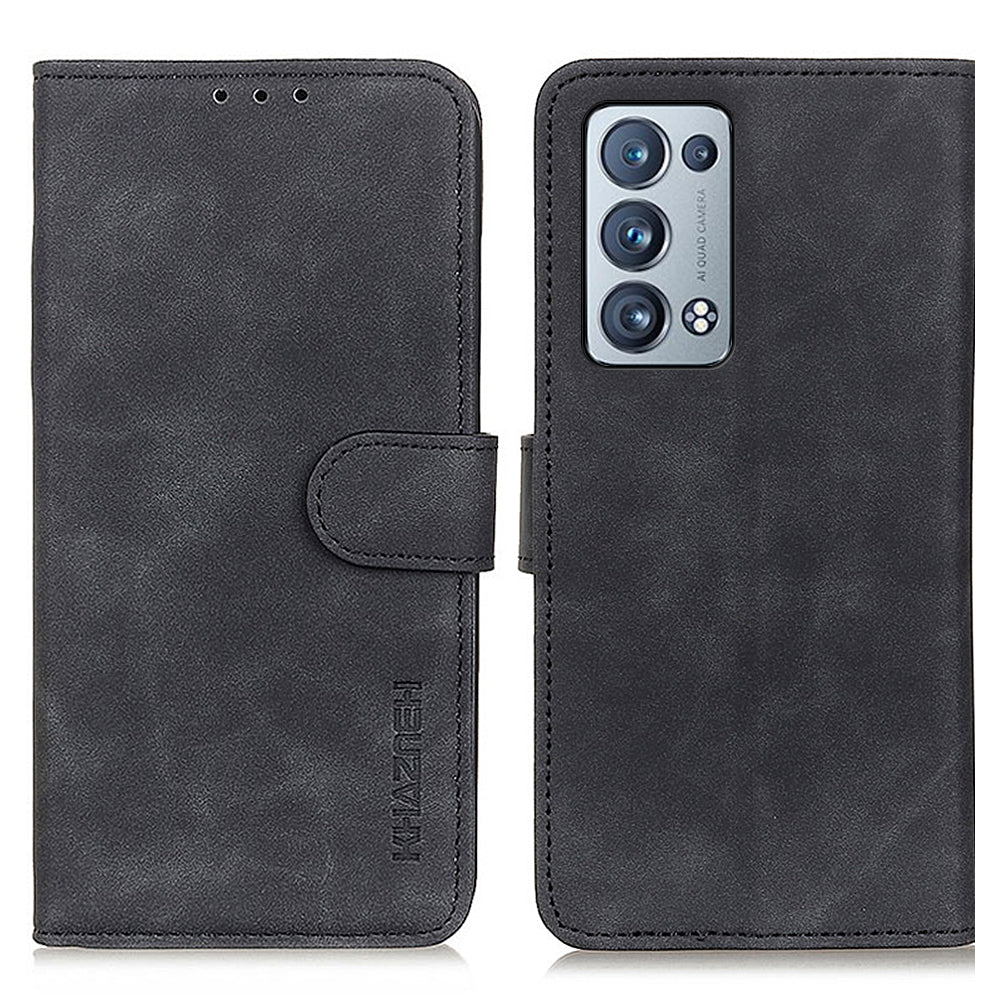 KHAZNEH Wallet Stand Design Vintage Style Protective Leather Cover for Oppo Reno6 Pro+ 5G/Pro 5G (Snapdragon)