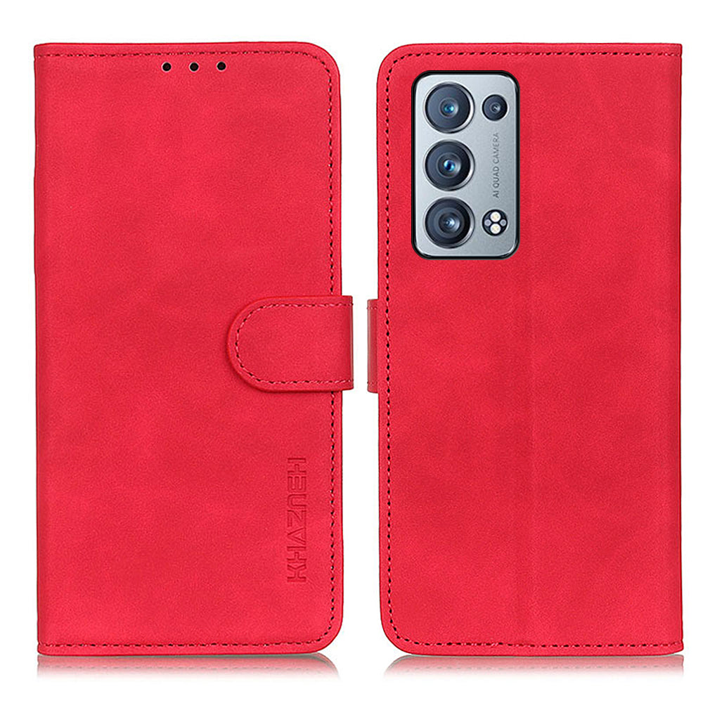 KHAZNEH Wallet Stand Design Vintage Style Protective Leather Cover for Oppo Reno6 Pro+ 5G/Pro 5G (Snapdragon)